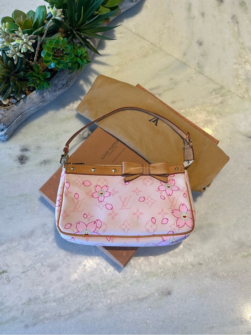 Louis Vuitton x Murakami Vintage Pink Cherry Blossom Shoulder Bag